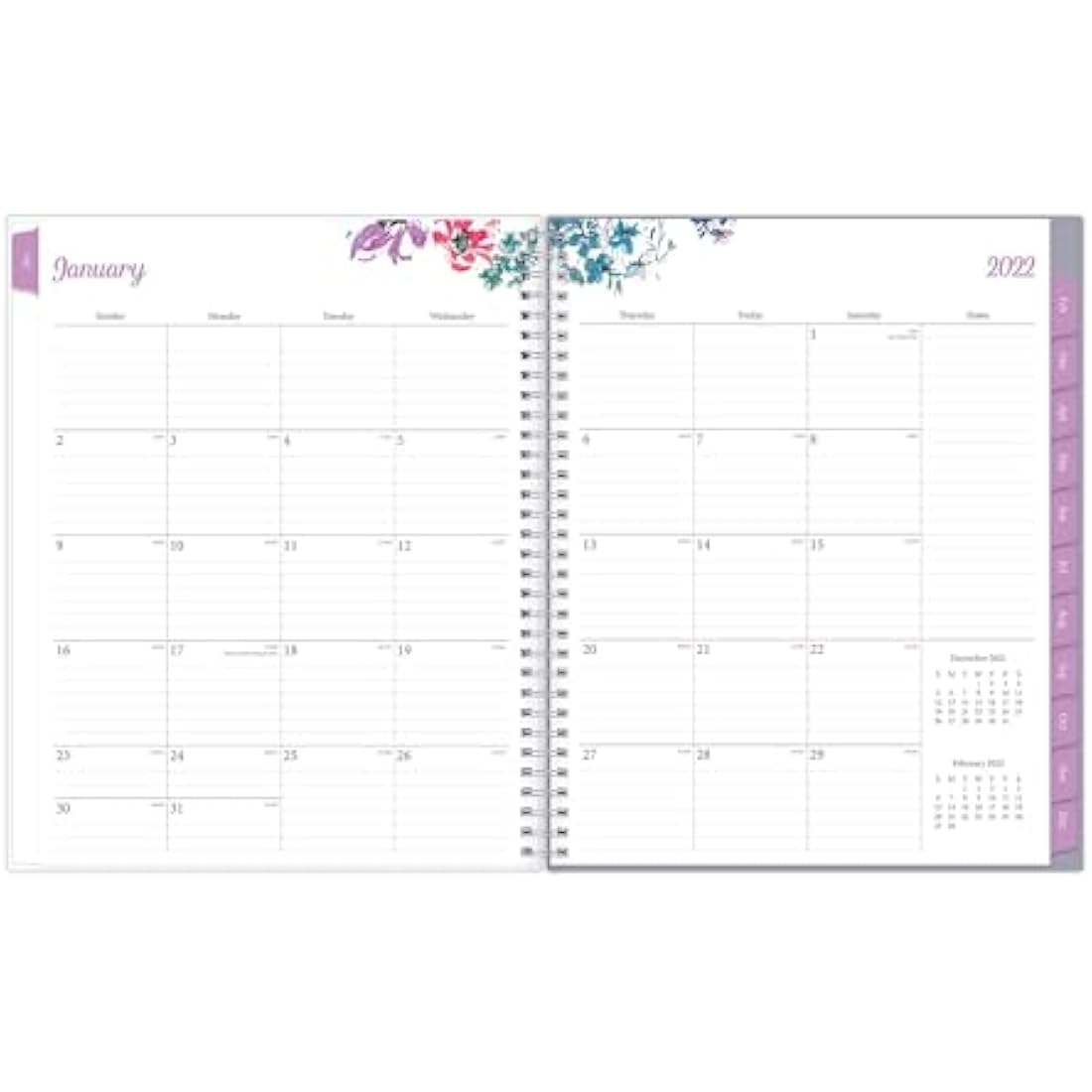 Blue Sky 2022 Weekly & Monthly Planner, 8.5" x 11", Flexible Cover, Wirebound, Laila (137273-22)