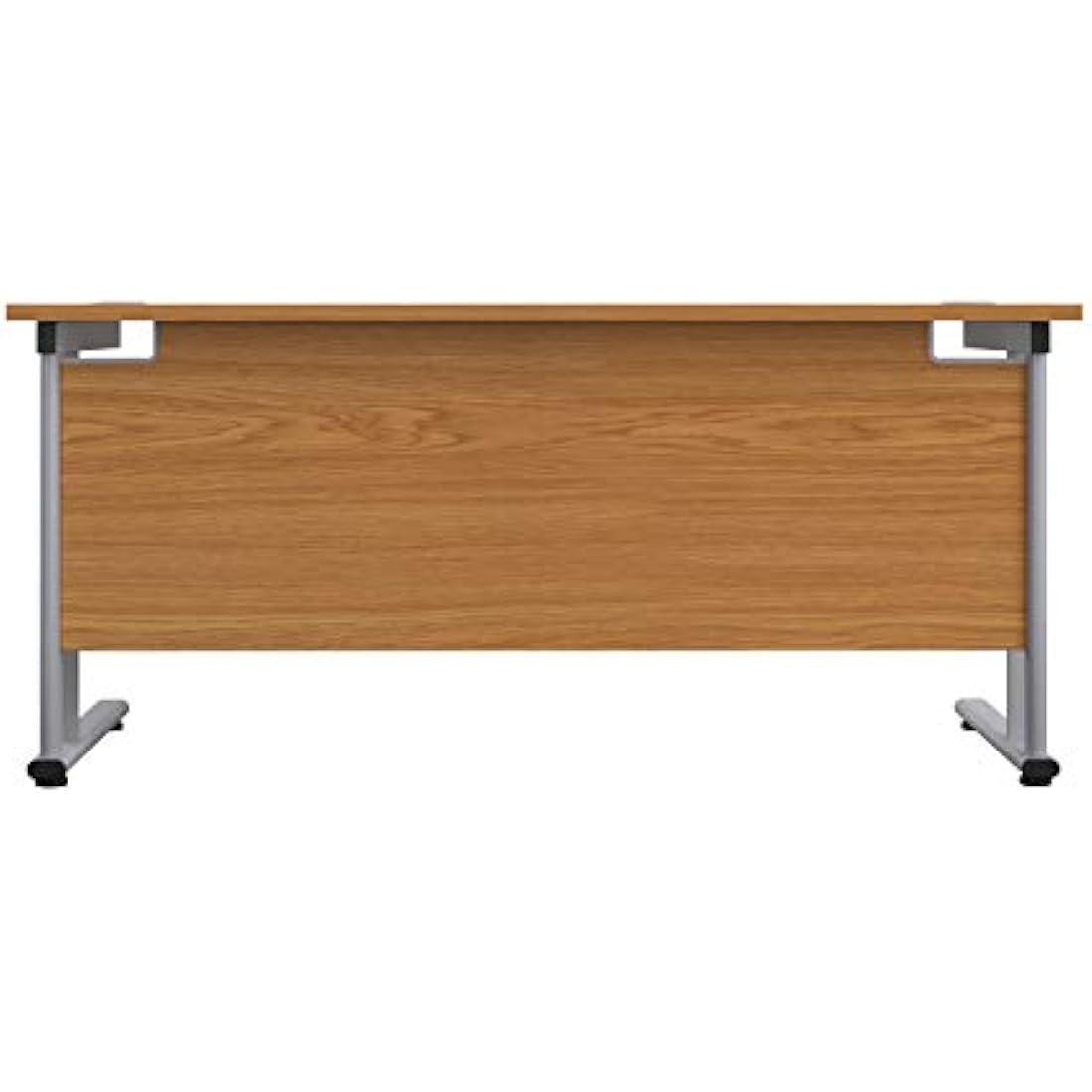 Office Hippo Professioneller Bürotisch, freitragend, Eiche, silberfarbener Rahmen, 140 x 80 x 73 cm
