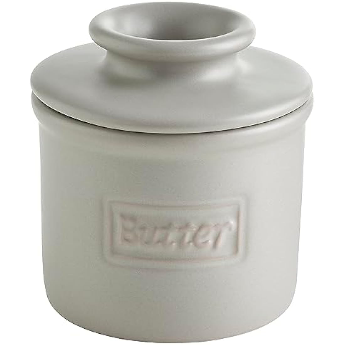 Butter Bell - The Original Butter Bell Crock by L Tremain, a Countertop French Ceramic Butter Dish Keeper for Spreadable Butter, Café Matte Collection, Stone