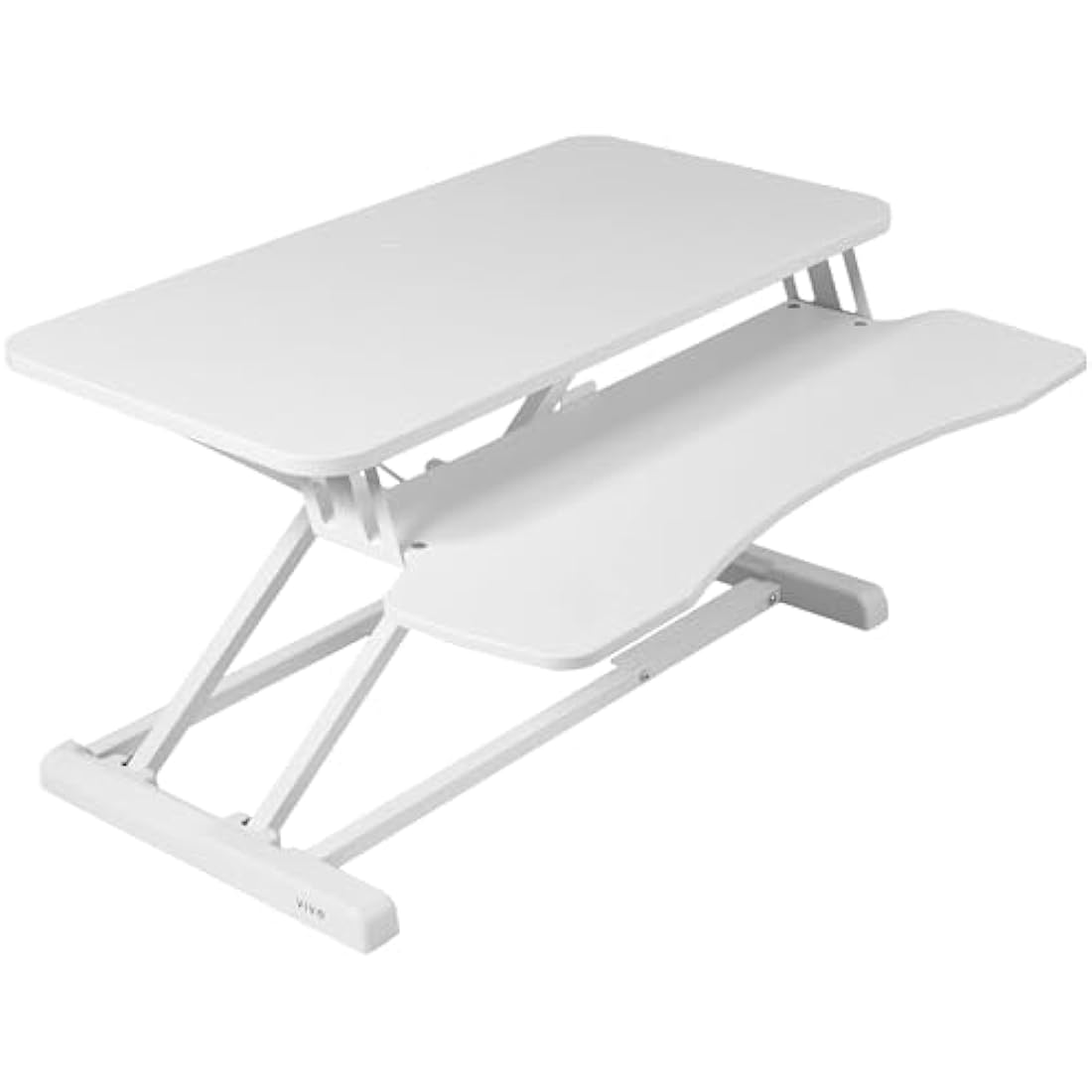 VIVO 81 cm Desk Converter, K Series, Height Adjustable Sit to Stand Riser, Dual Monitor and Laptop Workstation with Wide Keyboard Tray, White, DESK-V000KW