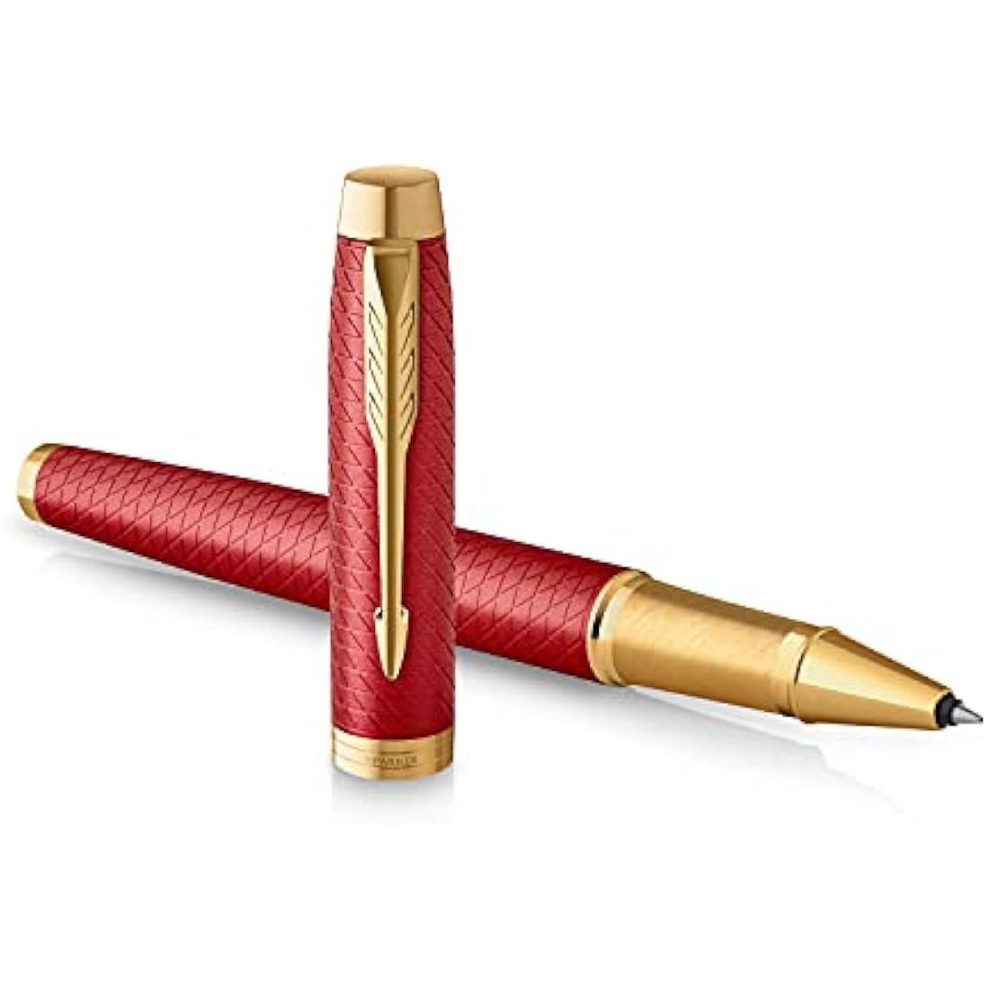 Parker IM Rollerball Pen | Premium Red Lacquer with Gold Trim | Fine Point with Black Ink Refill | Gift Box, 1 Count (Pack of 1)
