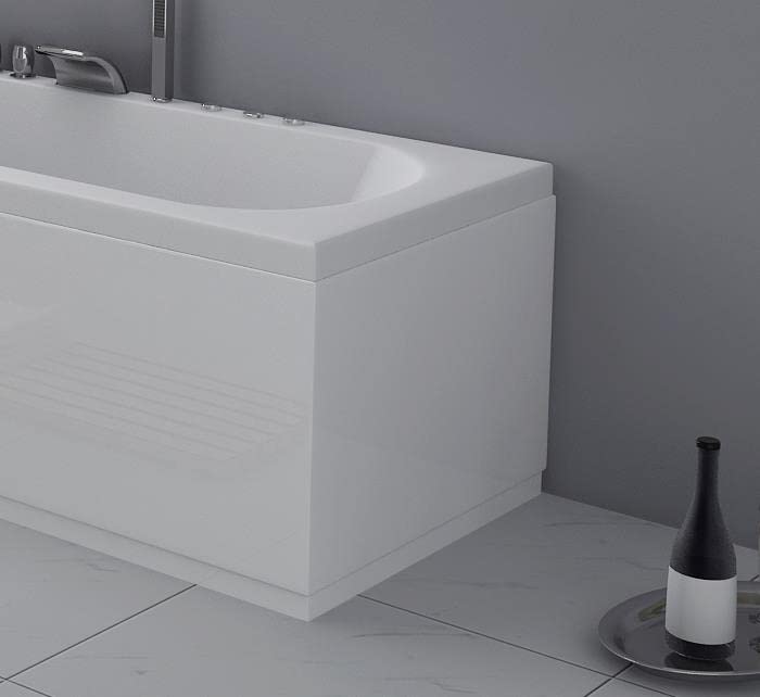 VeeBath Acubase 800mm Bath End Panel, Waterproof, Modern Panels for Bathroom Bathtub- White
