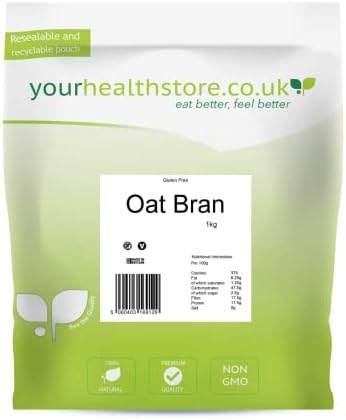 yourhealthstore® Premium Gluten Free Oat Bran 1kg, Made in Britain, (Recyclable Pouch)