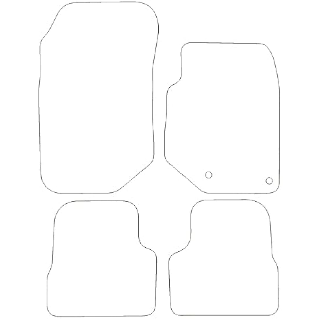 Car Mats FOR Vauxhall Corsa F (non-electric) 2019+ Charcoal Carpet & Black Ribbed Trim & Black Full Width Heel Pad [SAPP-2466]