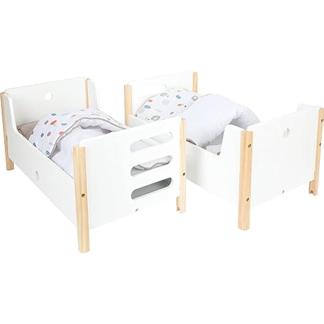 Small Foot 11811 Doll Loft Bed Little Button, with bed drawers for storing doll accessories, for ages 3+ years
