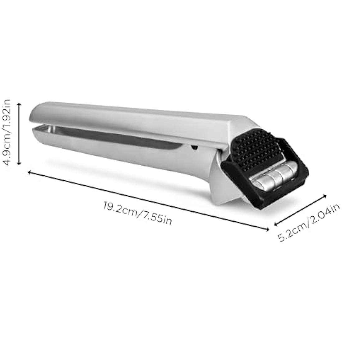 Dreamfarm Garject 2-In-1 Garlic Peeler, Garlic Press & Mincer with Garlic Peel Ejector, Chrome-Plated Zinc - Black