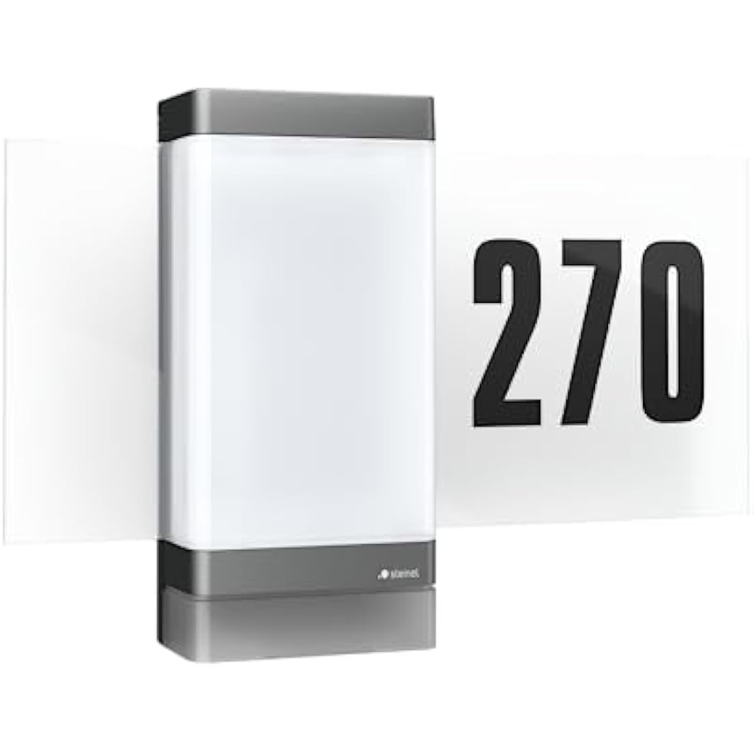 STEINEL Smart LED House Number Light L 270 SC, Light up House Number Plaque, Motion Sensor Light, Soft Light Start, Outdoor Wall Light, Remote Control via App