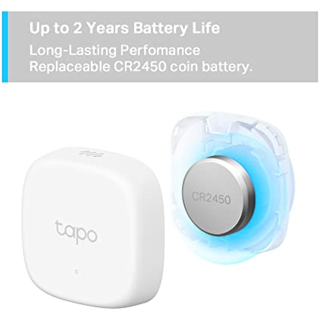 Tapo T310 Smart Humidity Meter, Room Thermometer, Hygrometer, Room Thermometer Indoor, Humidity Sensor, Room Temperature Monitor, Real-Time Notifications, Free 2-Year Data Storage, 2-Year Battery Life