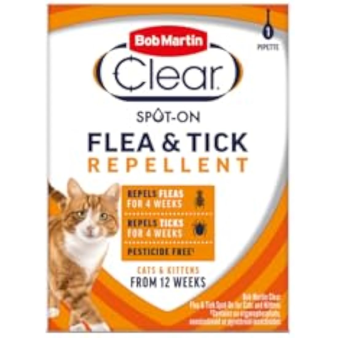 Bob Martin Clear Flea and Tick Spot On for Cats & Kittens From 12 Weeks