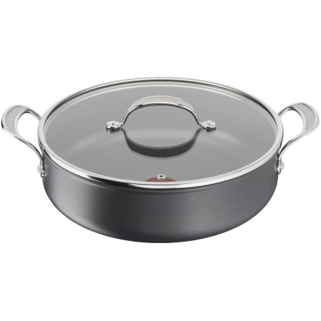 Tefal Jamie Oliver Cook's Classics Hard Anodized Shallow Pot, 30 cm, 5.4L, Non-Stick Coating, Heat Indicator, Riveted Handle, Oven-Safe Kitchen Pan, All hobs Compatible Including Induction, H9129943
