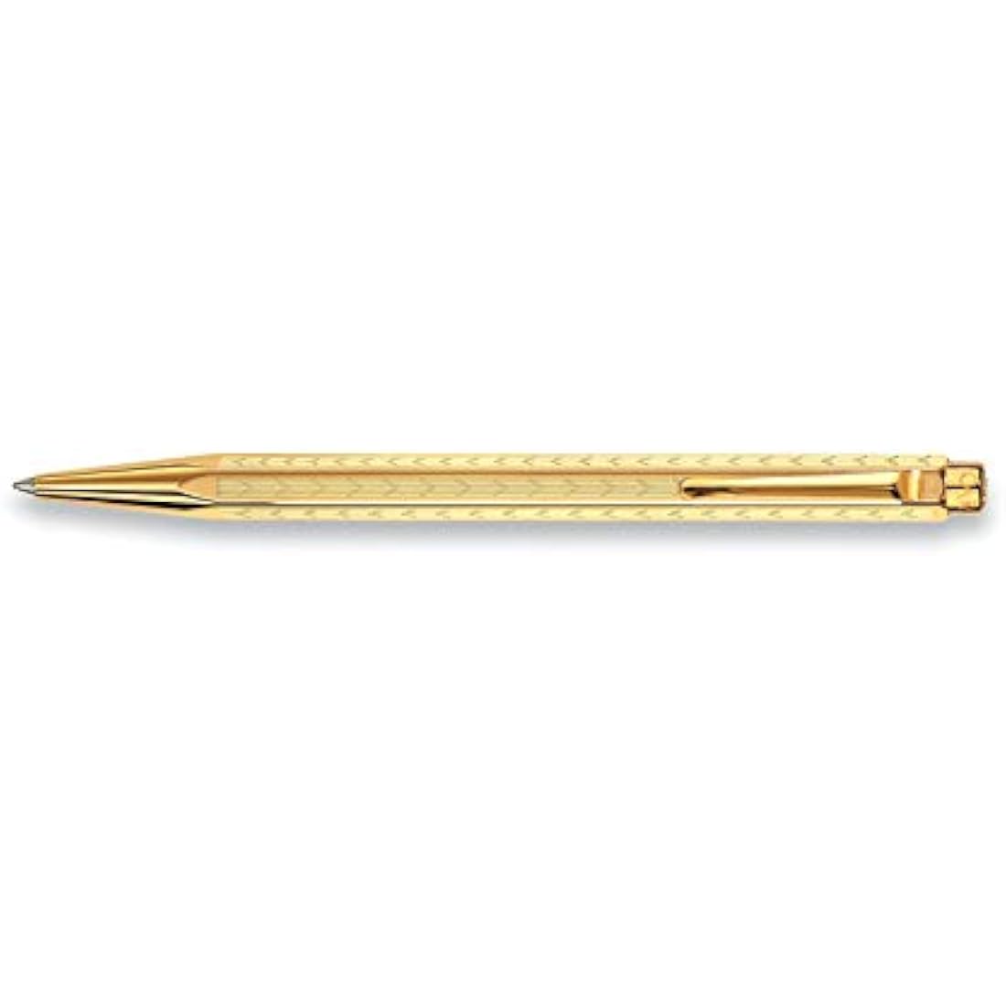 Caran d'Ache Chevron Ballpoint Pen - Gilt
