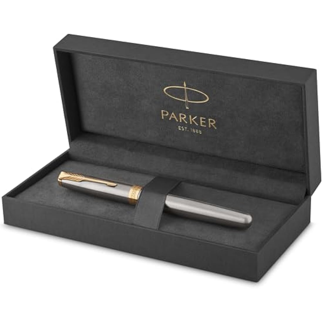 Parker Sonnet Fountain Pen | Stainless Steel with Gold Trim | Medium Nib | Gift Box