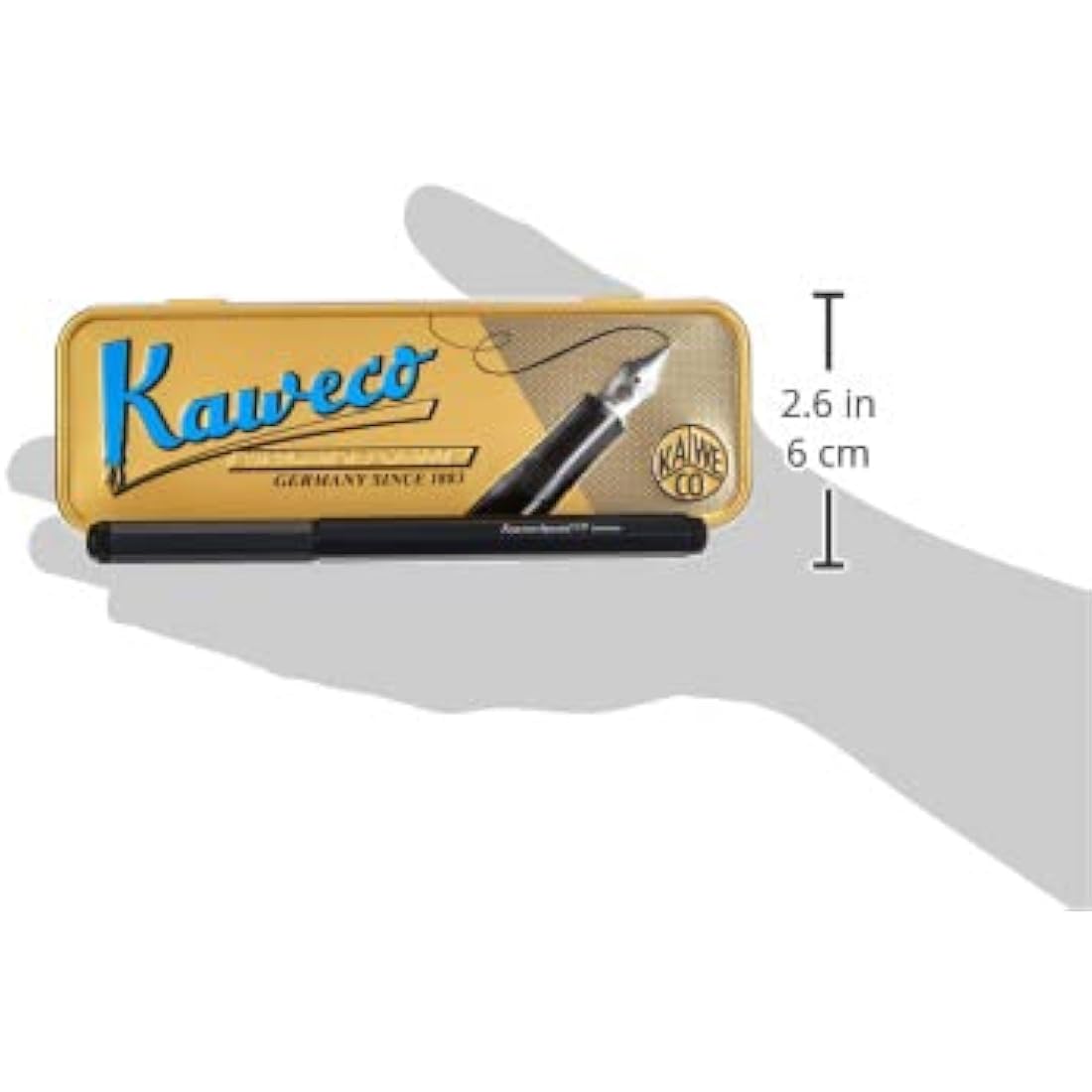 Kaweco Special Fountain Pen Black Aluminium in Octagonal Format I Exclusive Fountain Pen for Ink Cartridges Including Gift Metal Box I Nib Width F (Fine)