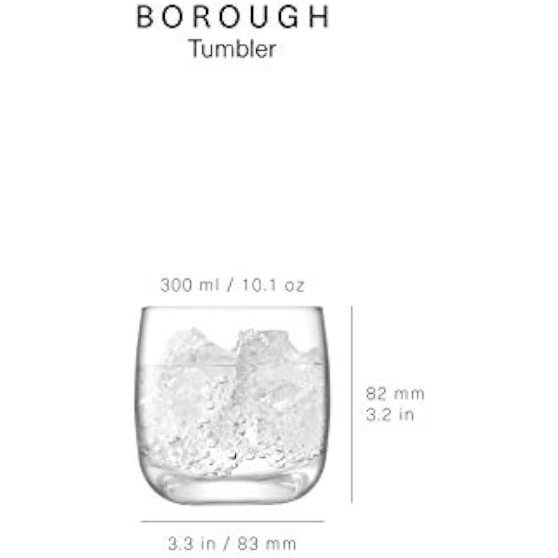 LSA International Borough Tumbler 300 ml Clear | Set of 4 | Dishwasher Safe | BG02