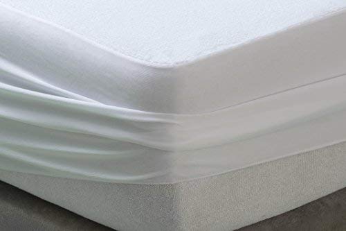Savel - Mattress Cover (120x190/200 cm) Small Double Size | Aloe Vera | Waterproof Mattress Protector - White