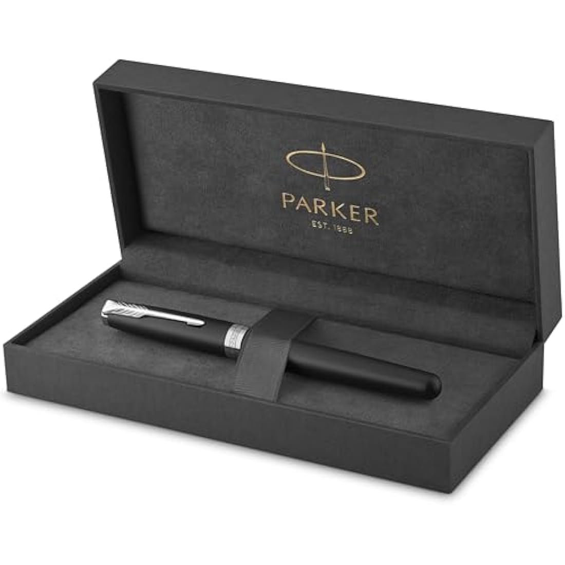 Parker Sonnet Fountain Pen | Matte Black Lacquer with Palladium Trim | Fine Nib | Gift Box