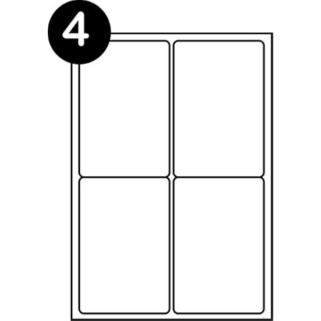 SmithPackaging A4 Self Adhesive Address Labels, 4 Label Per Sheet, 100 Sheets, 99.1 x 139mm 400 Labels