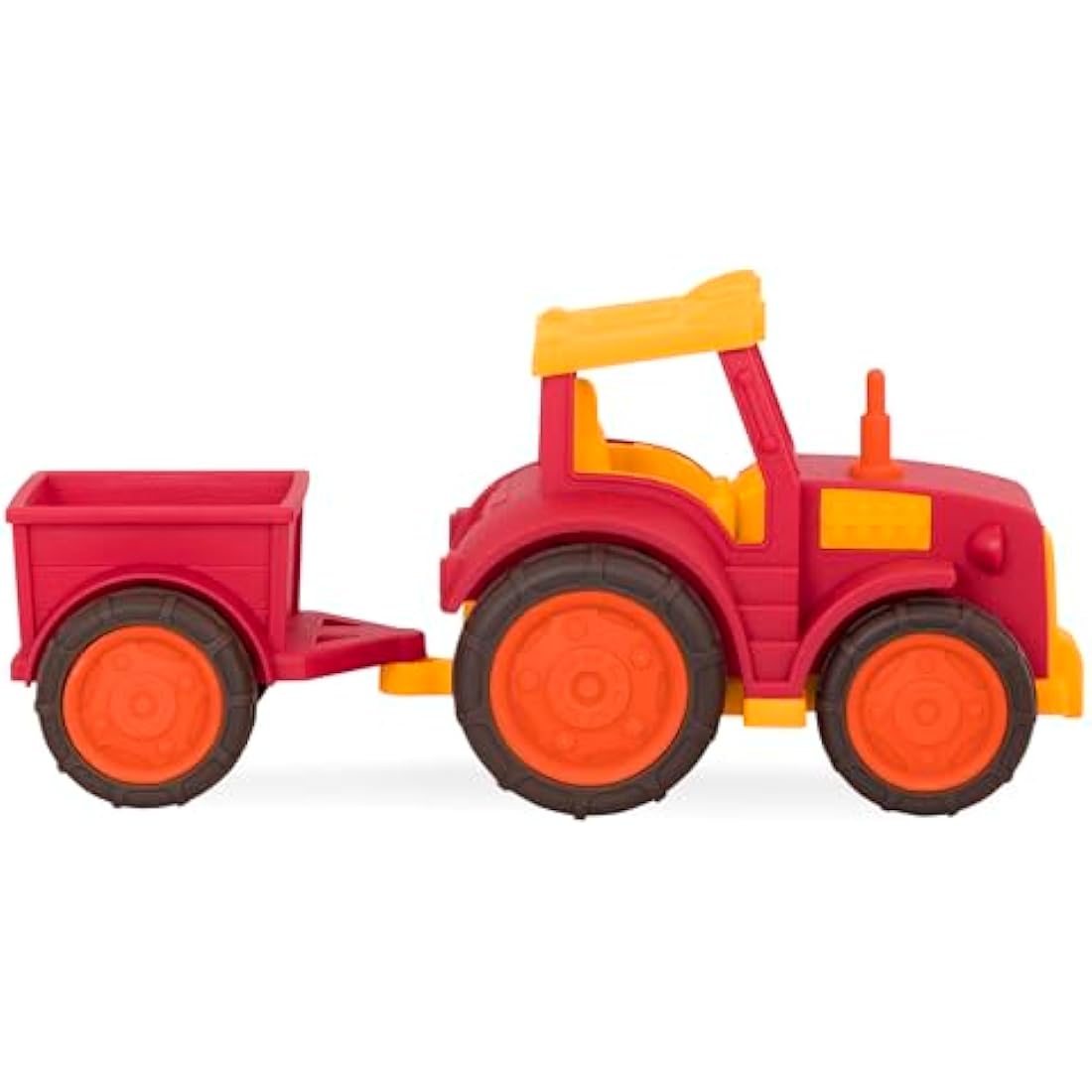 Wonder Wheels by Battat – Tractor & Trailer – Toy Tractor and Trailer Combo for Toddlers Age 1 and Up (2 pc). – 100% Recyclable, Red
