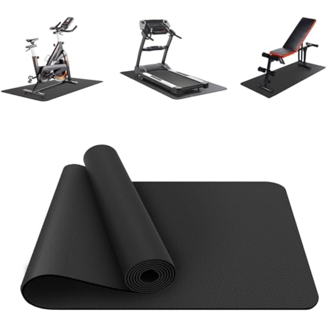 Treadmill Mat, Exercise Equipment Mat Heavy-Duty Protective Floor Mat for Under Stationary Bike, Spin Bike, Fitness Equipment