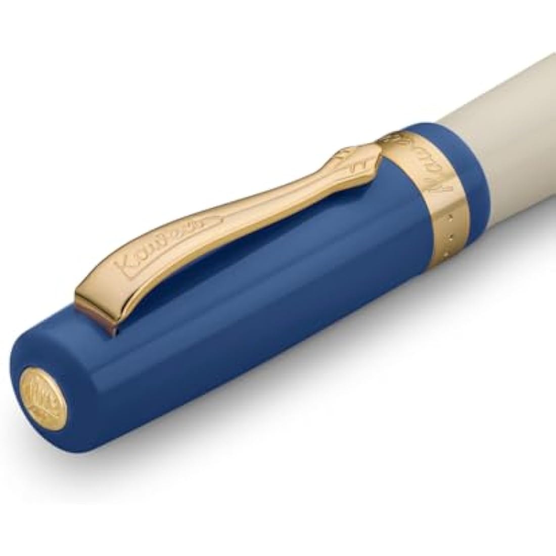 Kaweco STUDENT 50's Rock Fountain Pen I Premium Acrylic Fountain Pen for Ink Cartridges I Nostalgic Fountain Pen in Blue and Cream with Golden Details I Student Pen 16 cm I Nib: EF (Extra Fine)