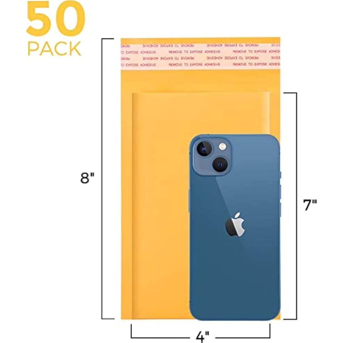 Switory Padded Envelopes Small 50pc 4X7 in(10.2x17.8cm) Yellow Bubble Mailers Self-Seal for Kraft Packaging Bags Gold Small Bubble Envelopes