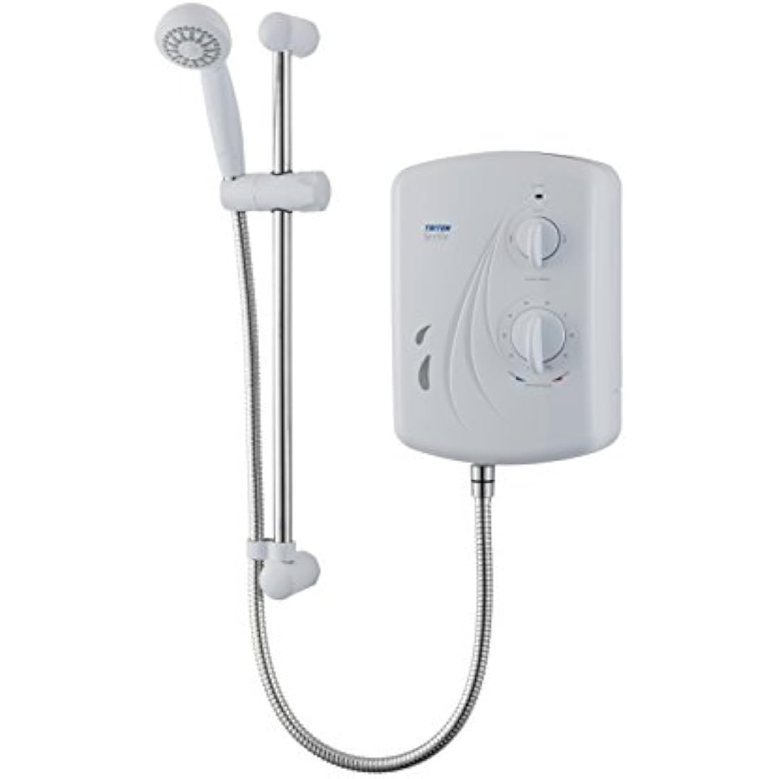 Triton Showers Seville, Shower Electric, 10.5 KW, White, Instant Hot Water, Replacement Shower, Anti Twist Hose, Bathroom Showering Unit