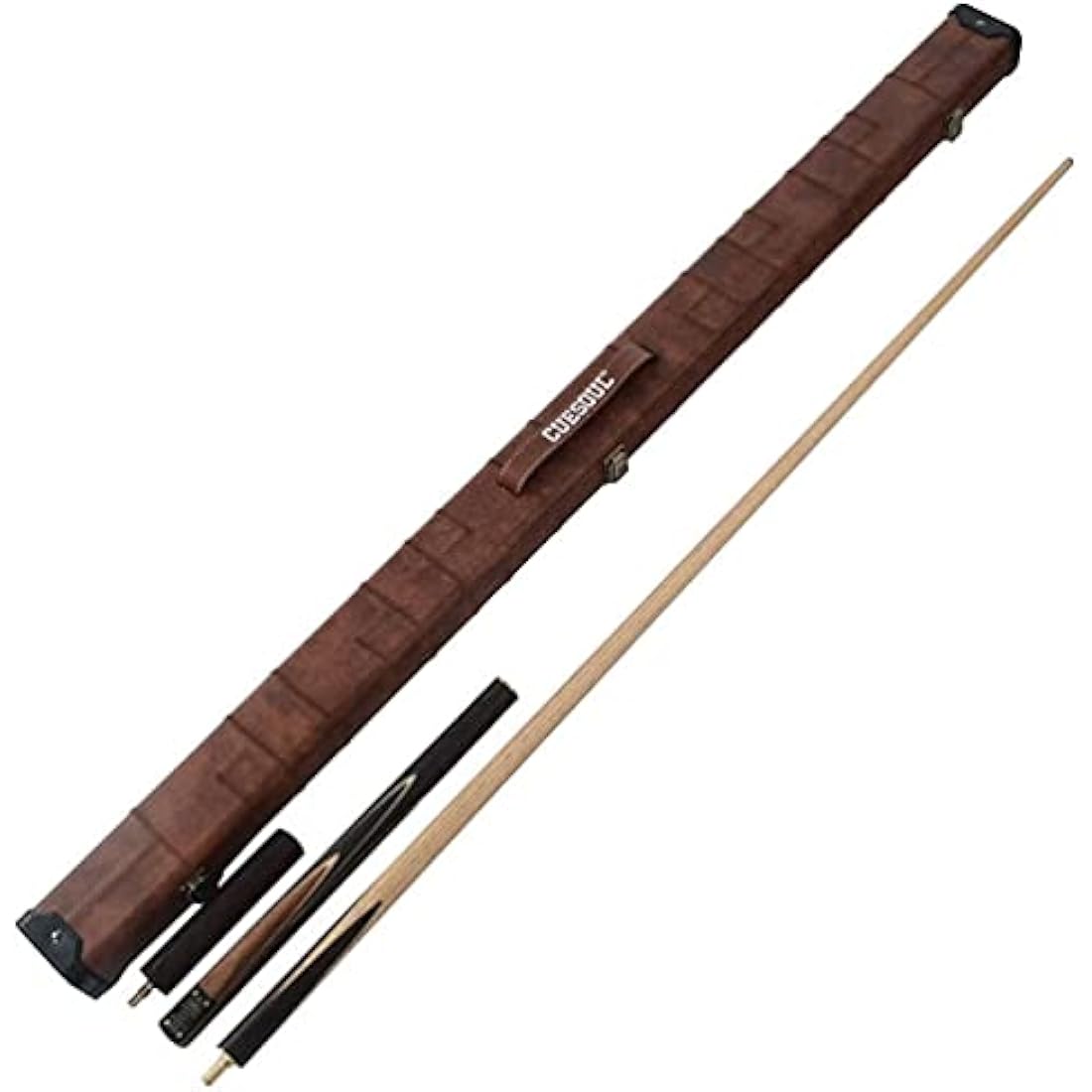 CUESOUL Classic Handmade 57 inches 18oz Rosewood 3/4 Jointed Snooker Billiard Pool Cue with Case, rosewood Butts and leathertte Protective Cue Case-9.5mm Tip Snooker Cue Set