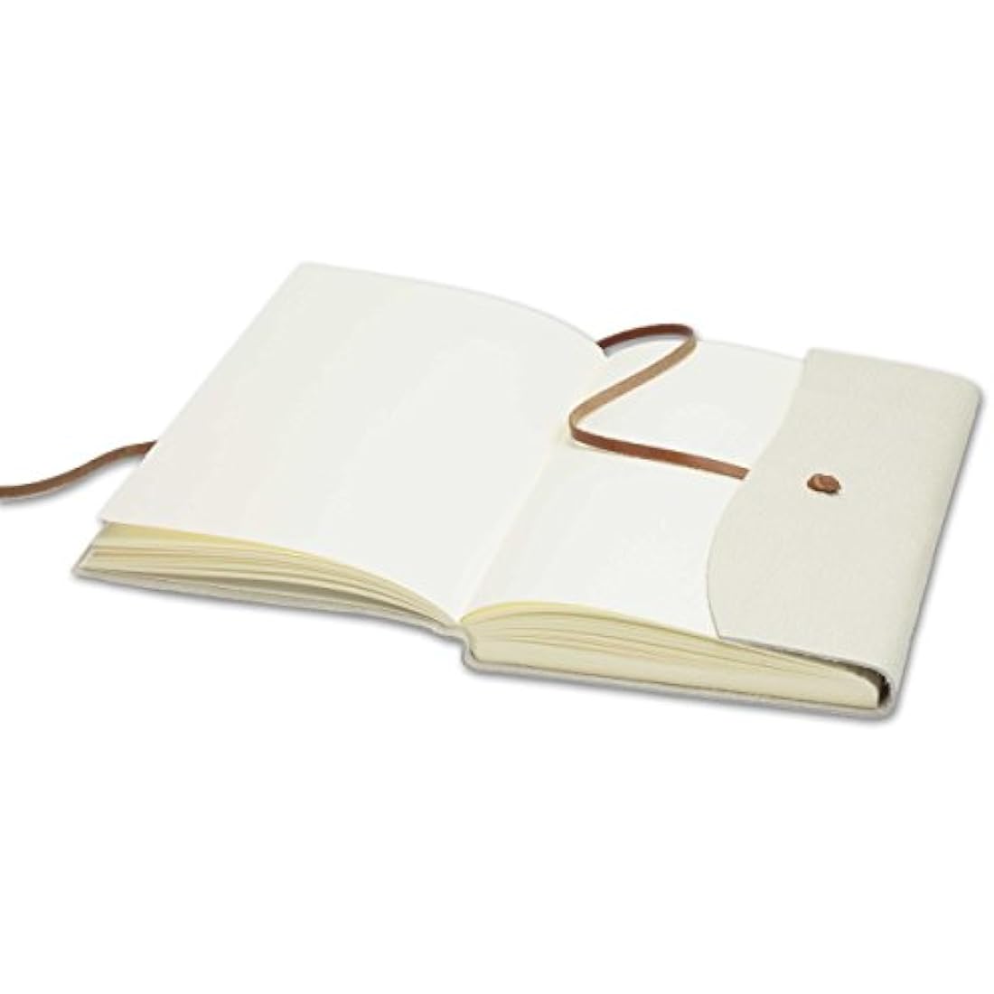 Capri Large Leather Journal A5 (15x21 cm) Ivory