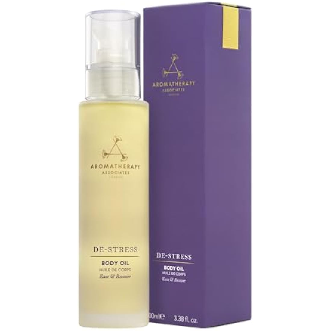 Aromatherapy Associates De-stress Body Oil 100ml, Destress Muscle After Gym, Infused With Arnica Montana Flower Extract, Rosemary And Exceptional Benefits Of Ginger, Natural Ingredients