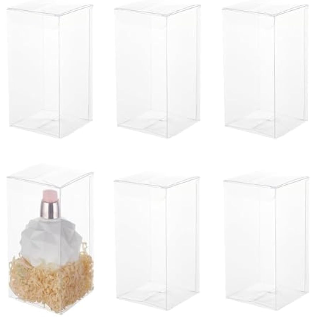 BENECREAT 20PCS 14x7x7cm Clear Wedding Favour Boxes Rectangle PVC Transparent Gift Boxes for Cake Candy Chocolate Birthday Party