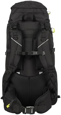 Mountain Warehouse Carrion 65L Rucksack - Padded Airmesh Back Daypack Bagback with Ladder Lock, Rain Cover & Lots Of Pockets - All Season Camping, Hiking & Outdoors