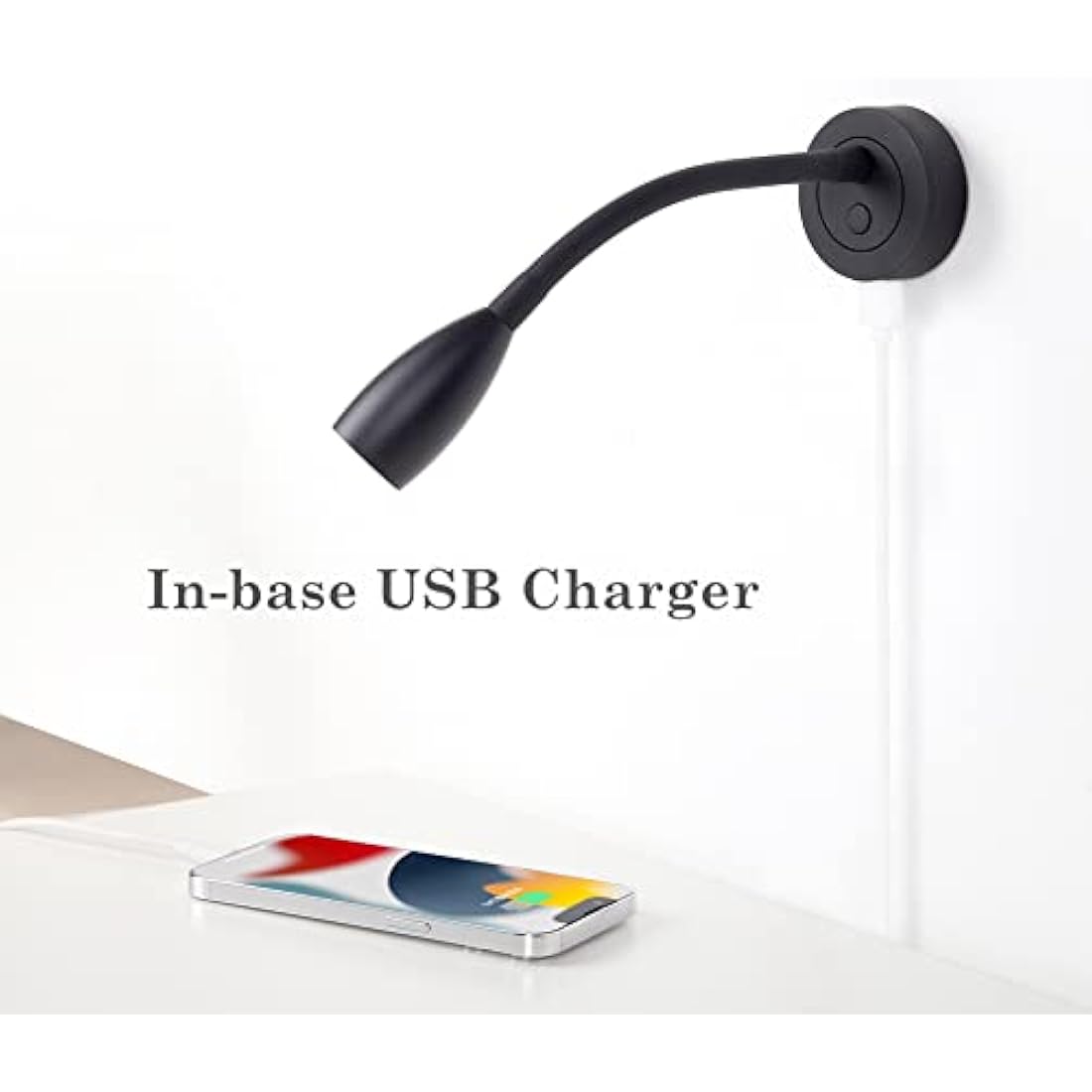Obeaming 12V LED Dimmable Reading Light, Bedside Reading Lamp with USB Charger Flexible Gooseneck Wall Lamp for Camper Van Caravan Motorhome Truck Boat Interior Lighting, DC12V 24V 2Pack