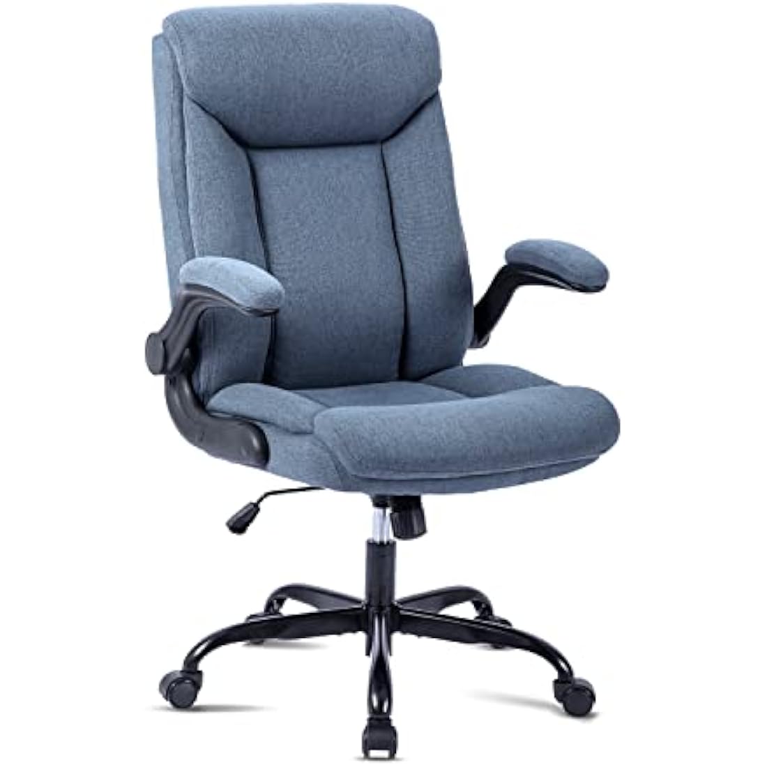 MZLEE Executive Office Chair, Ergonomic Computer Desk Chair Swivel Work Chair with Flip-up Armrest, Adjustable Height, Comfortable for Office Home (Navy Blue)