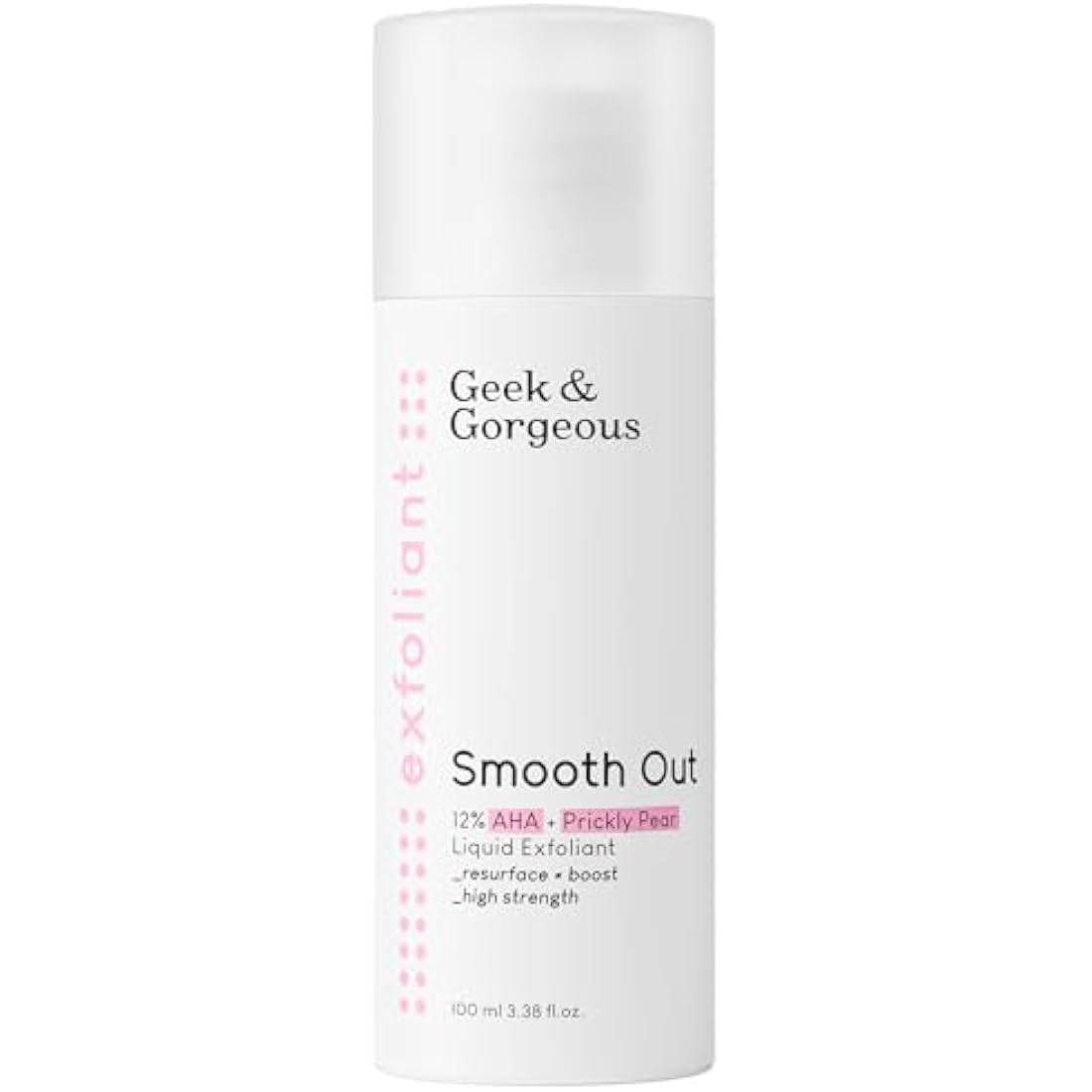 Geek & Gorgeous Smooth Out 12% AHA + Cactus Liquid - liquid exfoliant, gives healthier & younger-looking skin - all skin types, 100ml