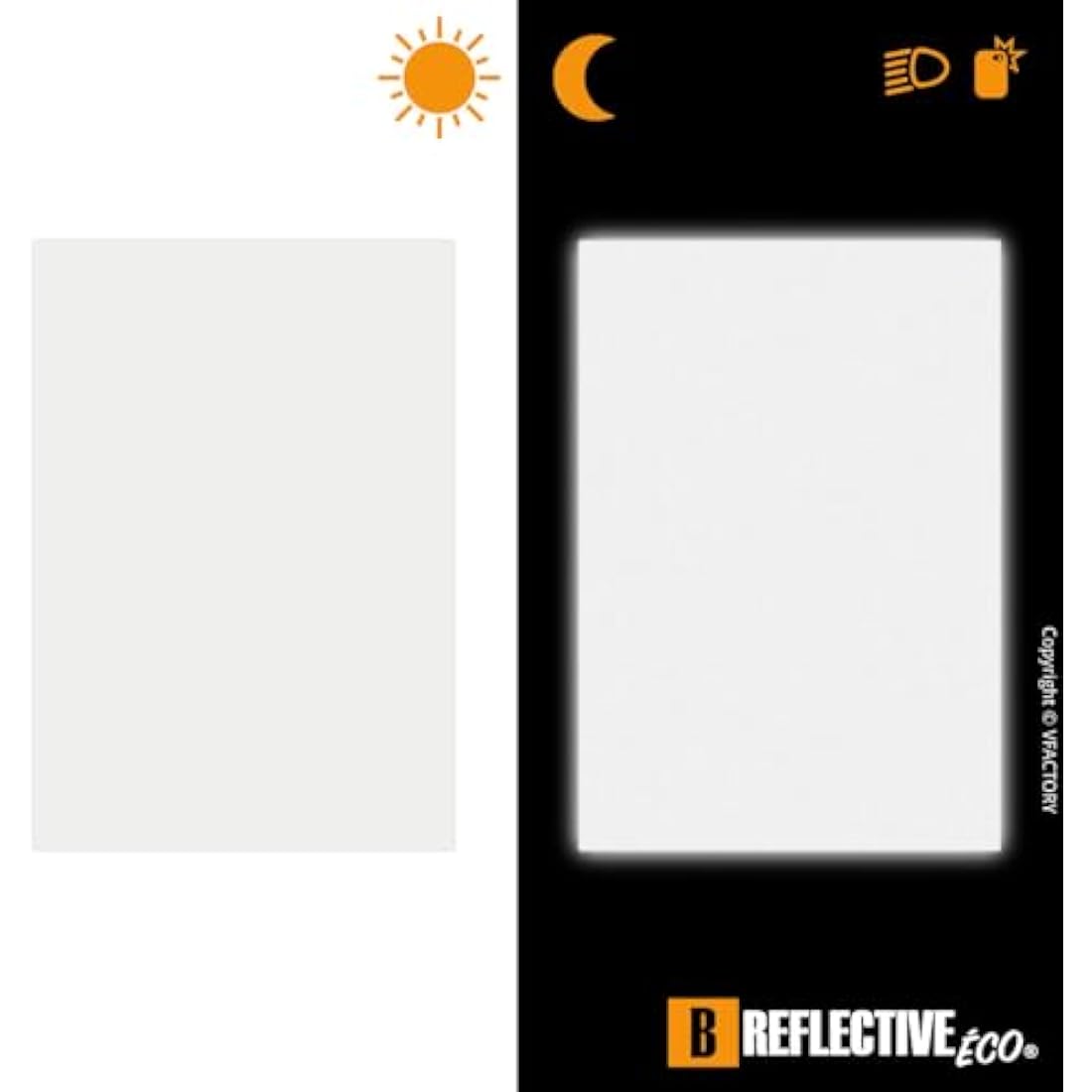 B REFLECTIVE Éco COLORS, 1 retro reflective sheet to cut out, Night high visibility safety, Universal adhesive for Bike/Stroller/Buggy/Helmet/Motorbike/Scooter/Toys, 20 x 30 cm, White