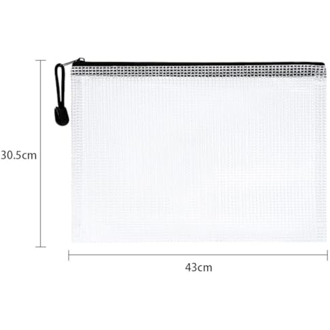 Vicloon Plastic Wallets, 5Pcs A3 Zip Lock Bags, Mesh Document Wallet Document Folders Plastic Pockets Zipper File Wallet for School Office Homework Travel Storage Bags (Color Zipper)