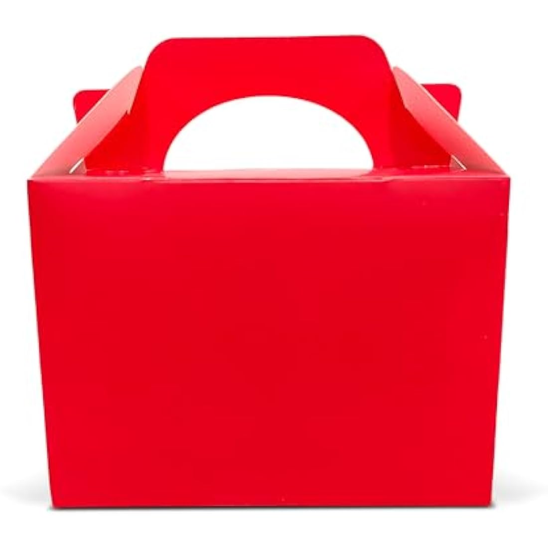 Lotus 50 x Children/Kids Plain Coloured Party Boxes Carry Food Meal Fun Picnic Birthday Wedding Favour/Baby Shower Party Halloween Trick or Treat Box Loot Bag (Red)