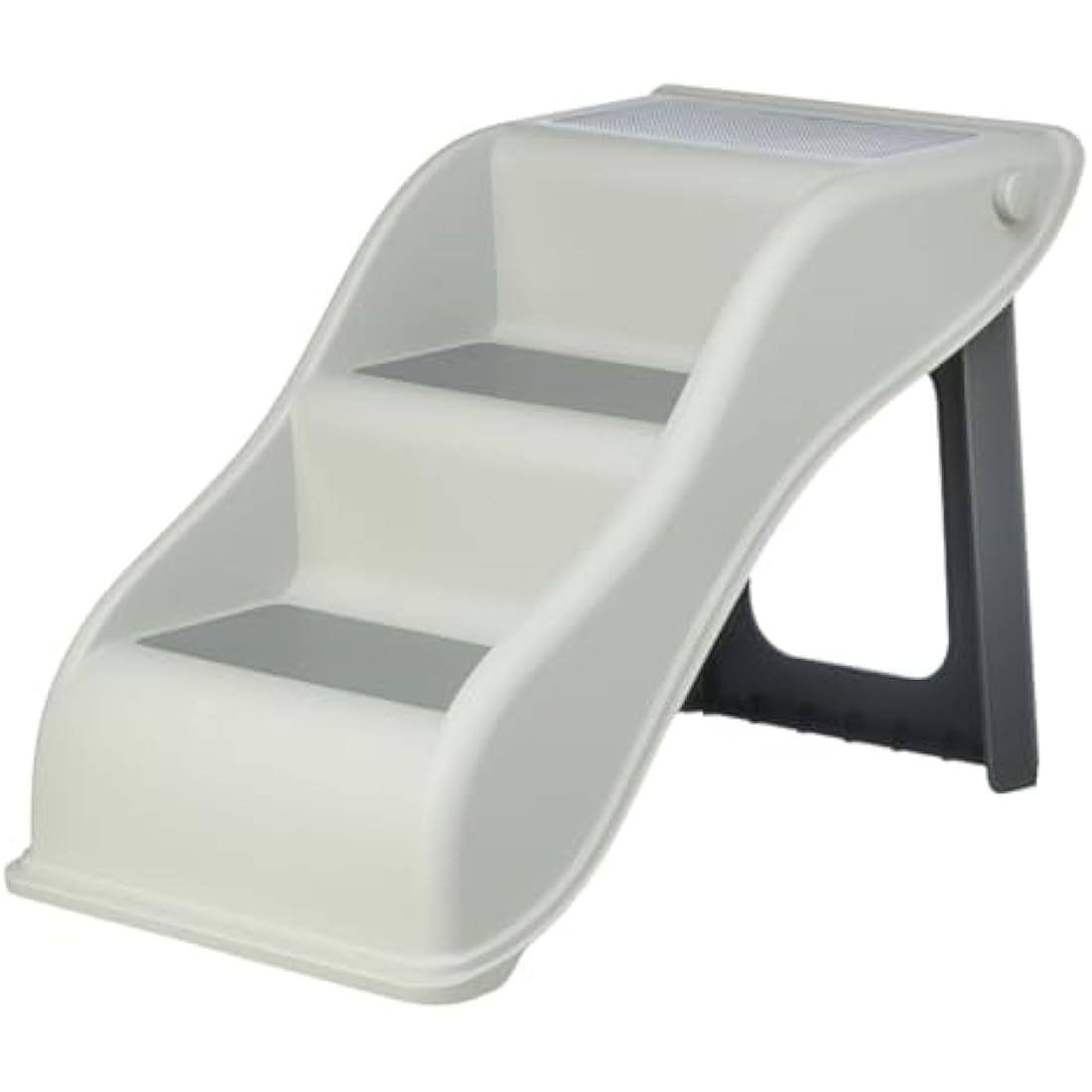 TRIXIE 3 Step Pet Stairs, Lightweight, Easy to Store, Non-Slip Treads, Grey