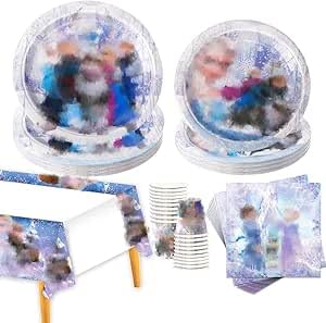 81 Pcs Party Plates Kids Birthday Party Supplies Set, Decorations Birthday Tableware Includes Dinner Plates Cups And Napkins Tablecloth Decorations