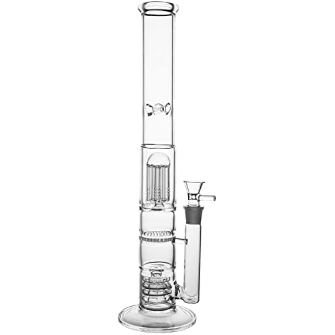 RORA 17" Glass Bong 18.8mm Big Glass Bongs Water Pipe 3 Honeycomb Perc Birdcage Clear Pipe Tube with 18 mm Joint Slide Bowl (Clear)