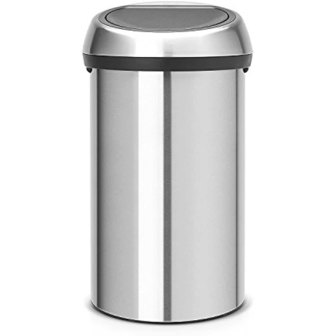 Brabantia 60 Litre Large Kitchen Touch Bin (Matt Steel) Removable Lid, Soft-Touch Open, Easy Clean Rubbish Food Waste Bin