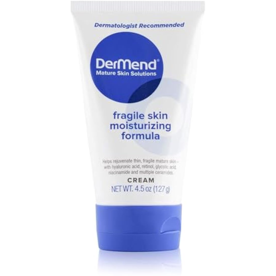 Dermend Specialized Fragile Skin Moisturizing Cream: Formula to Restore & Rejuvenate Mature Skin - 4.5 Oz Tube