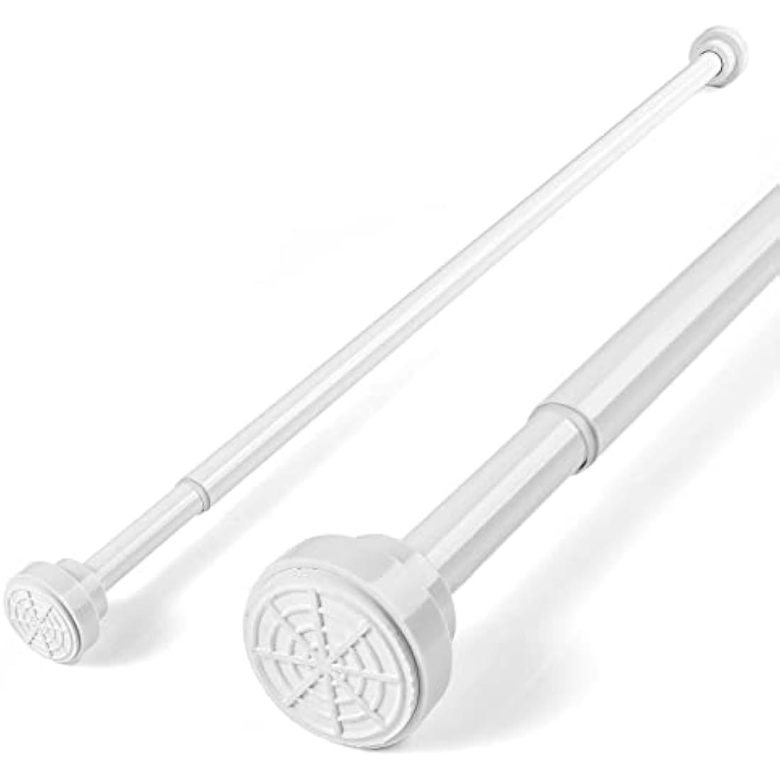 Stainless Steel Extendable Shower Curtain Pole 105-175cm Tension Rods for Curtains Telescopic Curtain Poles No Drilling Adjustable Shower Curtain Rail for Kitchen Closet Bathroom Window, White