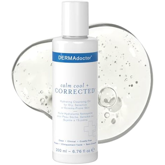 DERMAdoctor Hydrating Cleansing Oil and Makeup Remover; Dermatologist Formulated Gentle Fragrance Free Face Cleanser with Jojoba Oil and Hibiscus Extract - 200 ml