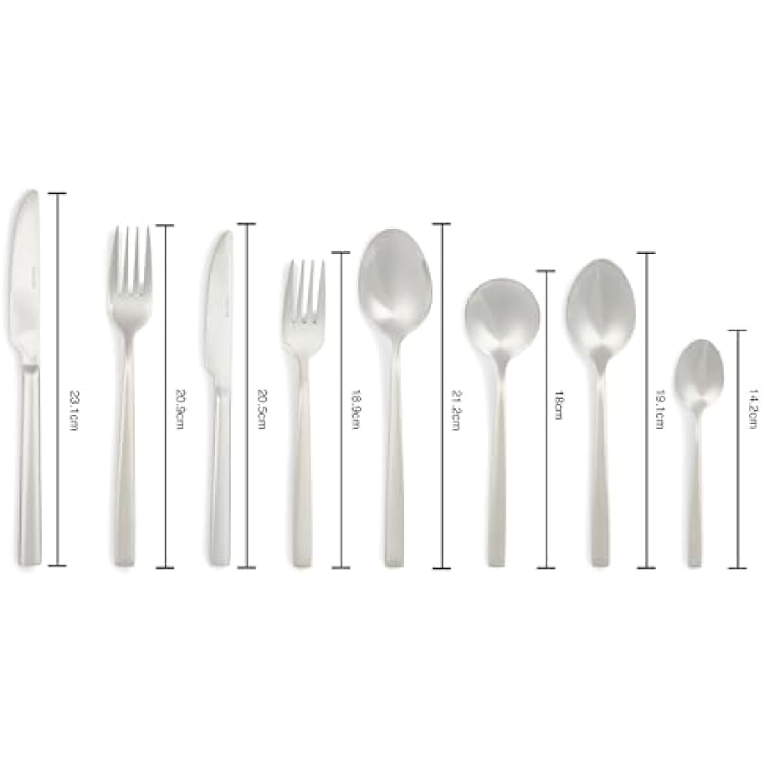 Salter Winslow 44 Piece Cutlery Set – 18/0 Stainless Steel Silverware, Service for 6 People, Includes Knives, Forks, Teaspoons, Soup Spoons, Serving Spoons and Dessert Cutlery, 25 Year Guarantee