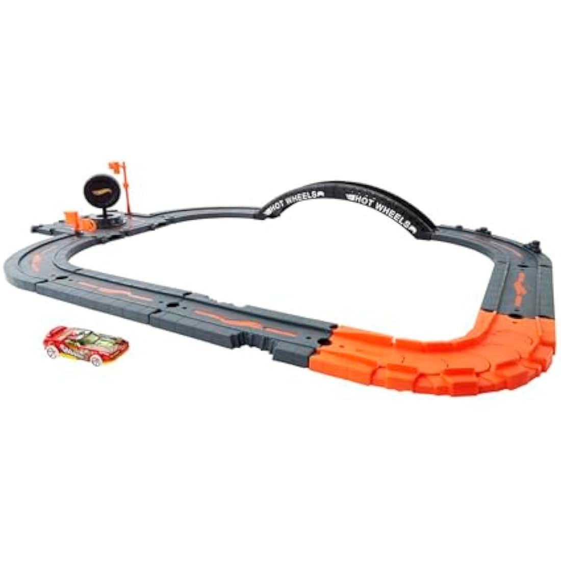 Hot Wheels City Track Pack, 10 Piece Set Includes Track Base & Various Track Pieces to Build a Cityscape, with 1 Hot Wheels Car, Connects to Other Sets, Gift for Kids 4 Years & Up, HDN95