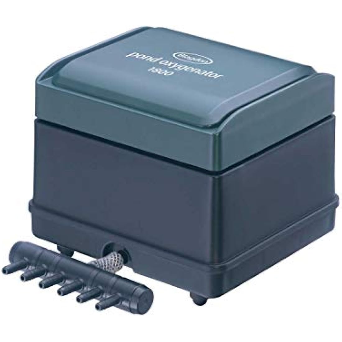 Blagdon Pond Oxygenator 1800, 6 Outlet Air Pump for Ponds Up to 10,000 Litres (Koi Ponds Up to 5,000 Litres), Suitable for Aeration and Oxygenation in Hydroponic and Aquaponic Systems, Green