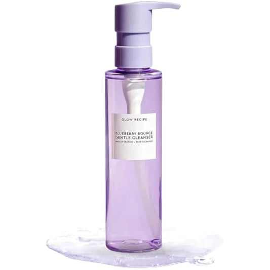 Glow Recipe Blueberry Bounce Hyaluronic Acid Foaming Cleanser - Pore-Refining + Hydrating Gentle Face Cleanser with AHA - Vegan + Cruelty-Free Face Wash for Sensitive Skin (160ml / 5.4oz)