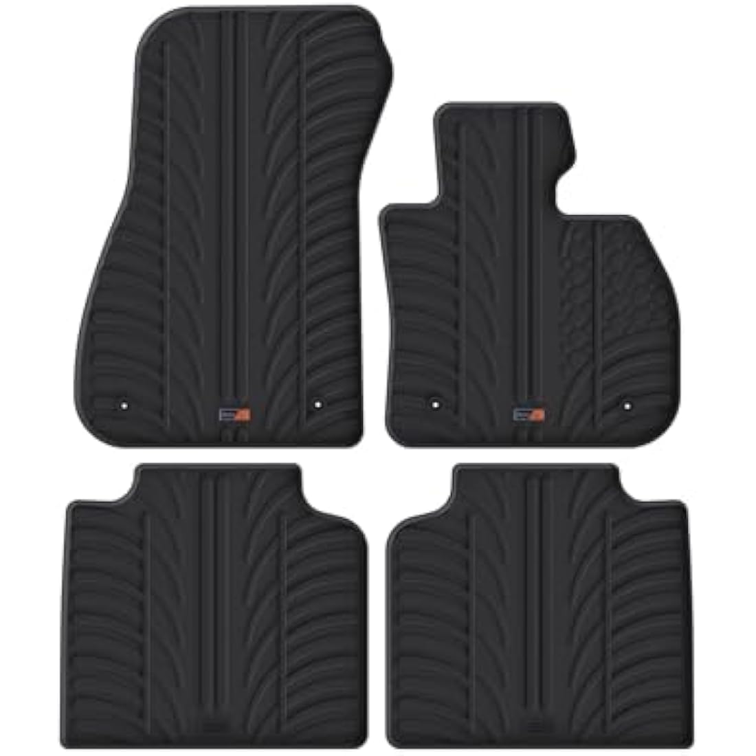 TRAVALL Rubber Car Mats (set of 4) compatible with BMW 2 Series (2014-2021) Heavy Duty Floor Mats Moulded Premium Mats Easy Clean Black with Clips - Anti Slip All-Weather Protection