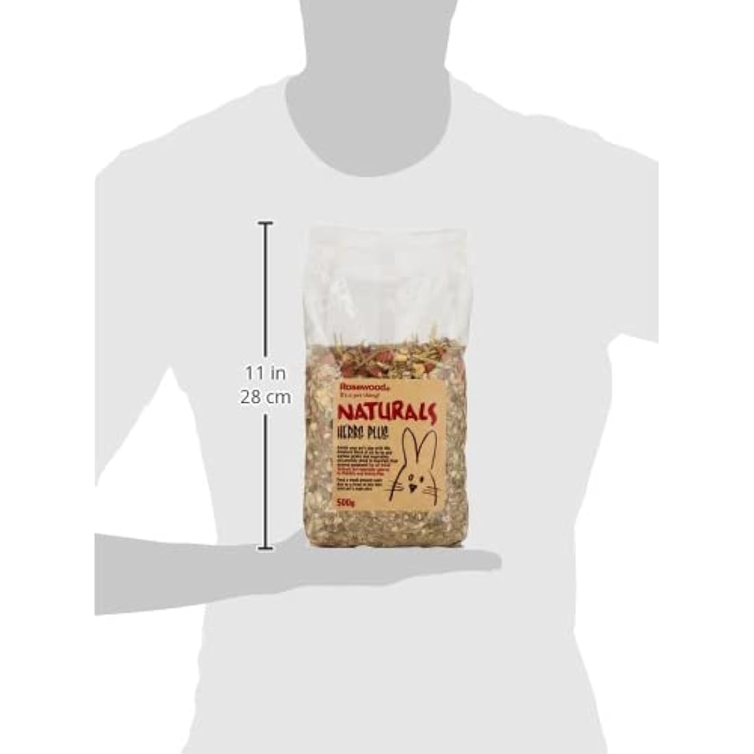 Rosewood Naturals Herbs Plus, Small Animal Treat for Rabbits, Guinea Pigs, Chinchillas, Degus, Hamsters, Gerbils, Mice and Rats, 500g